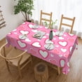 thumbnail image 2 of DouZhe Rectangular Tablecloth, Valentine's Day Pink Hearts Table Cloth for Kitchen Dinning Tabletop, 72" x 54" Waterproof Polyester Table Cover, 2 of 8