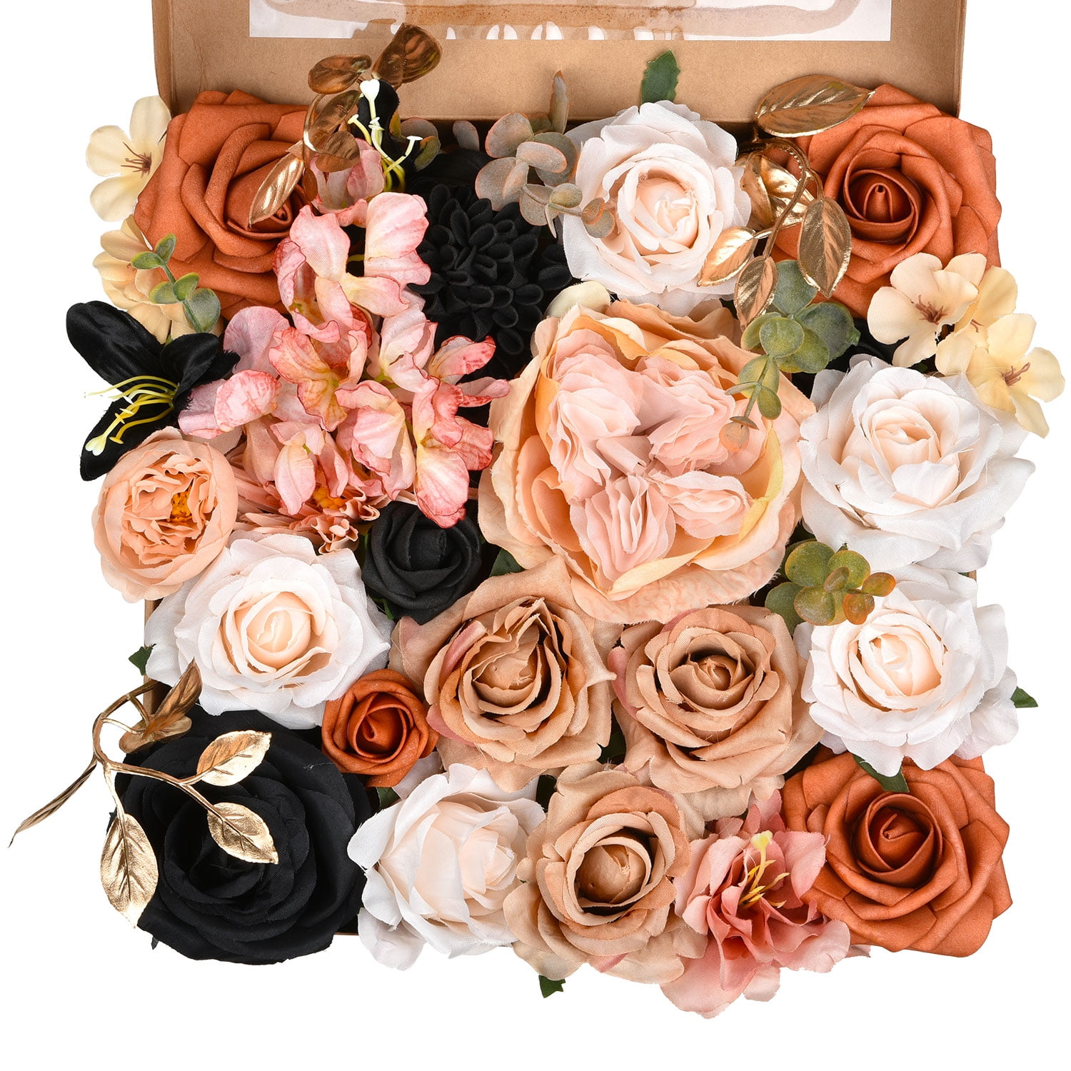 Coolmade Artificial Flowers Combo Box Set Faux Flowers Bulk Flower Leaf