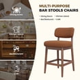 thumbnail image 5 of Daluvenix Counter Height Bar Stools Set of 4, Mid-Century Bar Chairs with Solid Wood Frame and Backrest, Modern Boucle Fabric BarStool for Kitchen Island, Wooden Dining Room Chair, 5 of 8