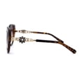 thumbnail image 4 of Lunettes de Soleil Mode pour Femmes à Charnière Pétale de Fleur en Perles, Designer, Écaille Brun, 4 of 4