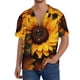thumbnail image 1 of Fotbe Vibrant Sunflower Blooms Camisa Estampada de Manga Corta para Hombre, Casual de Verano, Estilo Playero, Sin Arrugas-Large, 1 of 5