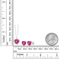 thumbnail image 3 of Gem Stone King 5.42 Ct Heart Pink and Blue Created Sapphire 925 Silver Pendant and Earrings Jewelry Set, 3 of 3