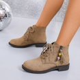 thumbnail image 6 of Tawop Winter Boots for Women Ankle Chunky Low Heel Lace Up Side Zip Round Toe Boots, 6 of 9