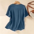 thumbnail image 5 of Uootdi Womens Embroidered Blouses Short Sleeve Split Neck with Floral Embroidered Placket Retro Chic Style Soft Comfortable Everyday Tops Gift, 5 of 9