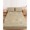 thumbnail image 2 of Twin Sze Fitted Sheet Set - Cute Duck Daisy 2 Piece Bedding Sets 16" Deep Pocket Fitted Sheet with 1 Pillowcase, Summer Spring Floral Sage Beige Brushed Microfiber Hotel Luxury Bed Sheets, 2 of 9