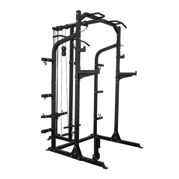 Jaula Rack y Gimnasio Multifuncional Athletic Works con Sistema de Poleas