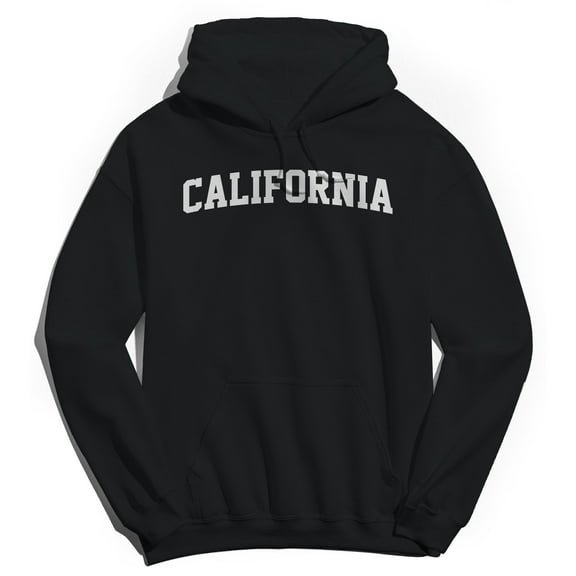 California Graphic Black Men's Cotton Pullover Hoodie