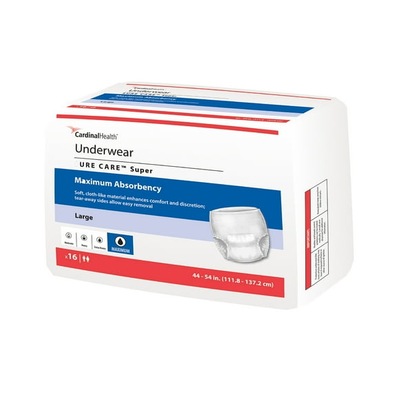 Sure Care Super Disposable Underwear Pull On with Tear Away Seams X-Large, 1225A, 80, 12 Ct