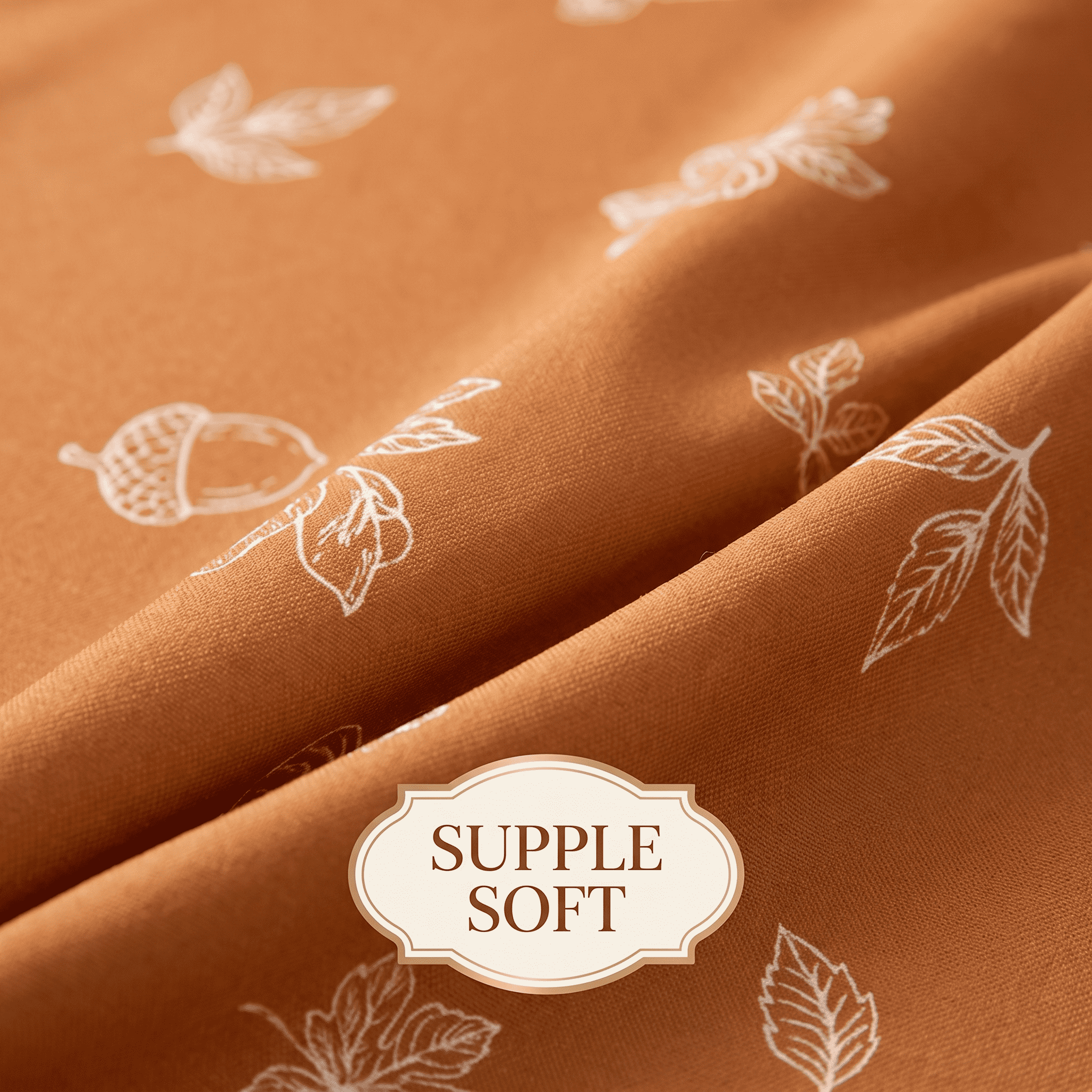 Sm:)e Fall Orange Round Tablecloth with Leaves, 70 Inch photo 7