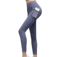 thumbnail image 1 of Pantalones de yoga de talle alto para mujer con mallas superelásticas de bolsillo para entrenamiento Abanopi Azul/L, 1 of 7
