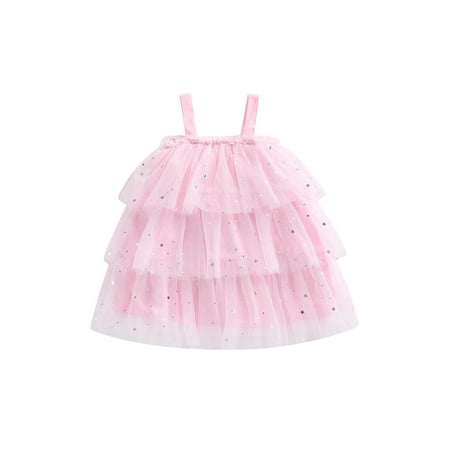 

Bagilaanoe Toddler Baby Girl Summer Dress Sequins Ruffle Sleeveless A-line Princess Dresses 9M 12M 24M 3T 4T 5T Kid Summer Patchwork Tulle Skirt