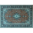 thumbnail image 1 of Ahgly Company Indoor Rectangle Medallion Light Blue Traditional Area Rugs, 8' x 12', 1 of 4