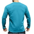 thumbnail image 4 of RYRJJ Men's Long Sleeve Shirts Soft Cotton Tees Tops Crew Neck Classic Fashion Casual Workout Athletic T-Shirt(Sky Blue,M), 4 of 4