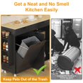thumbnail image 3 of Rolling Kitchen Island with Drop Leaf, Kitchen Island Cart with Trash Storage Cabinet, Kitchen Rolling Island with Power Outlet, Spice Rack & Towel Rack, Knife Holder, 3 of 6