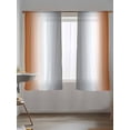 thumbnail image 5 of Sheer Curtains 63 Inch Length 2 Panels Set for Bedroom, Orange Grey Semi Sheer Curtains for Windows, Gray Farmhouse Modern Rustic Voile Window Treatments Rod Pocket Curtain, 5 of 7