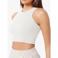 thumbnail image 2 of Women High Neck Seamless Crop Tank Ribbed Soft Cropped Tops, 2 of 4