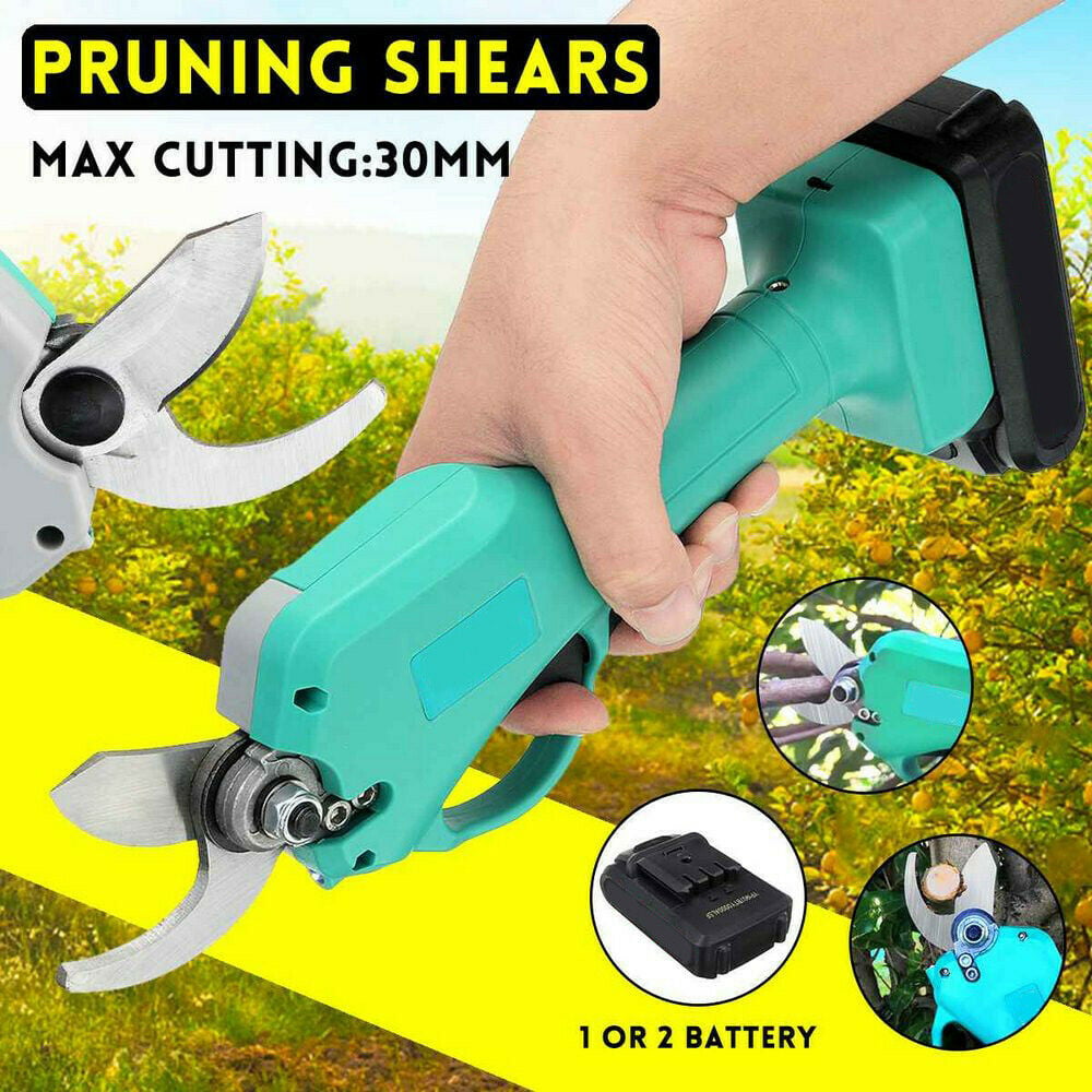 Electric Cordless Secateur Branch Cutter Tree Pruning Shear Trimmer 2x Battery 