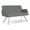 Asteroid, variant on Willow Lounge Lobby Reception Waiting Room Loveseat / Silver Steel / Black