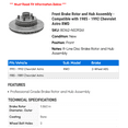thumbnail image 2 of Front Brake Rotor and Hub Assembly - Compatible with 1985 - 1992 Chevy Astro RWD 1986 1987 1988 1989 1990 1991, 2 of 2