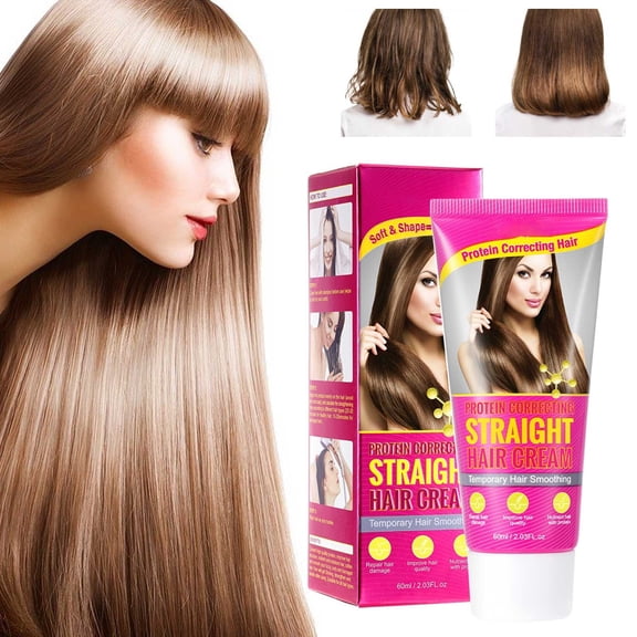 Protein Hair Straightening - New Protein Correcting Hair Straightener, Silk & GLōss, Instant Straight Hair, Curly Hair Care, 3 fl oz, Smooth & Moisturize, Men & Women Winter Wedding, Christmas,Seaso