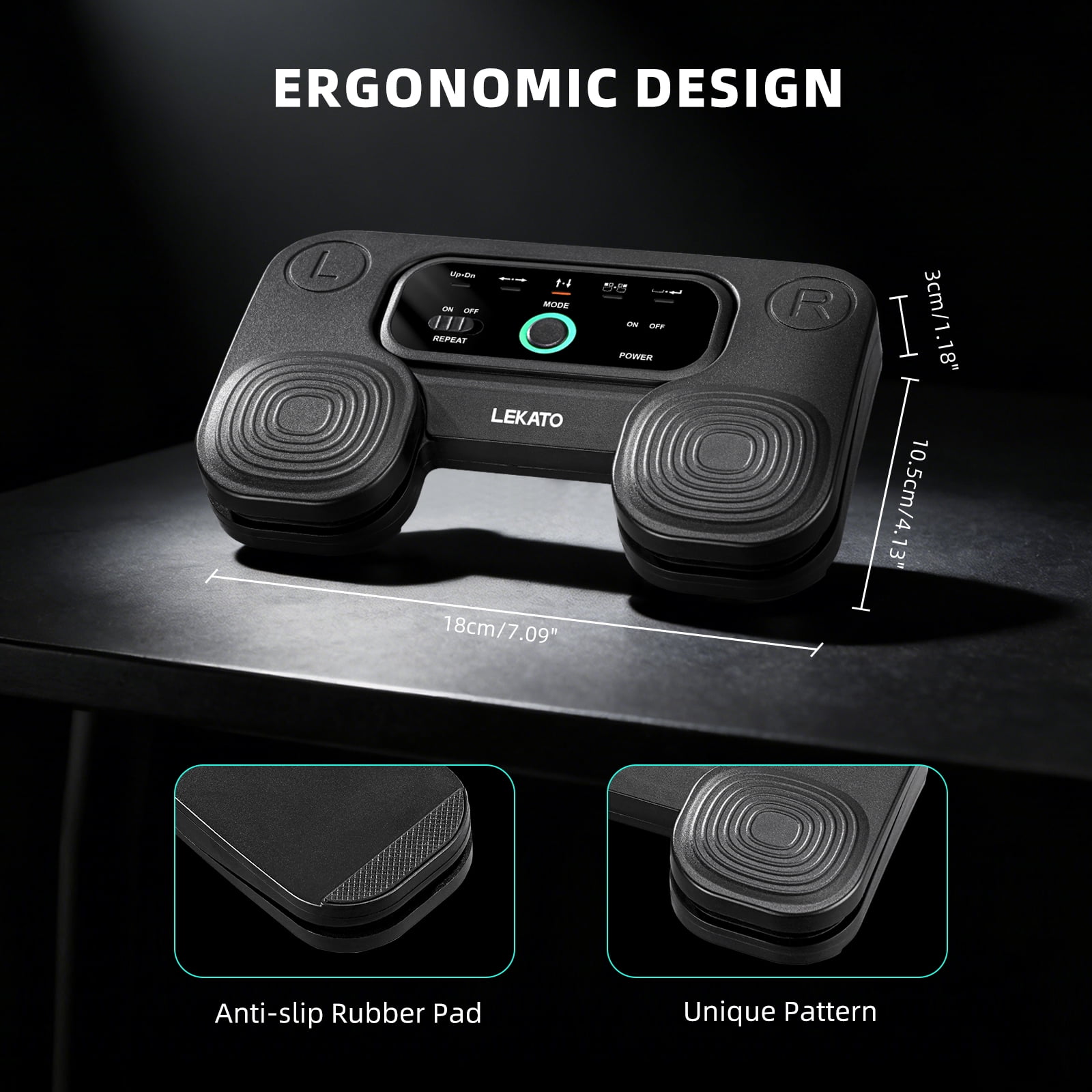 LEKATO Wireless Bluetooth Page Turner Pedal for Automatic ForScore, Guitar Pro, 5 Modes, Compatible with Windows/Mac/Android, USB-C Charging