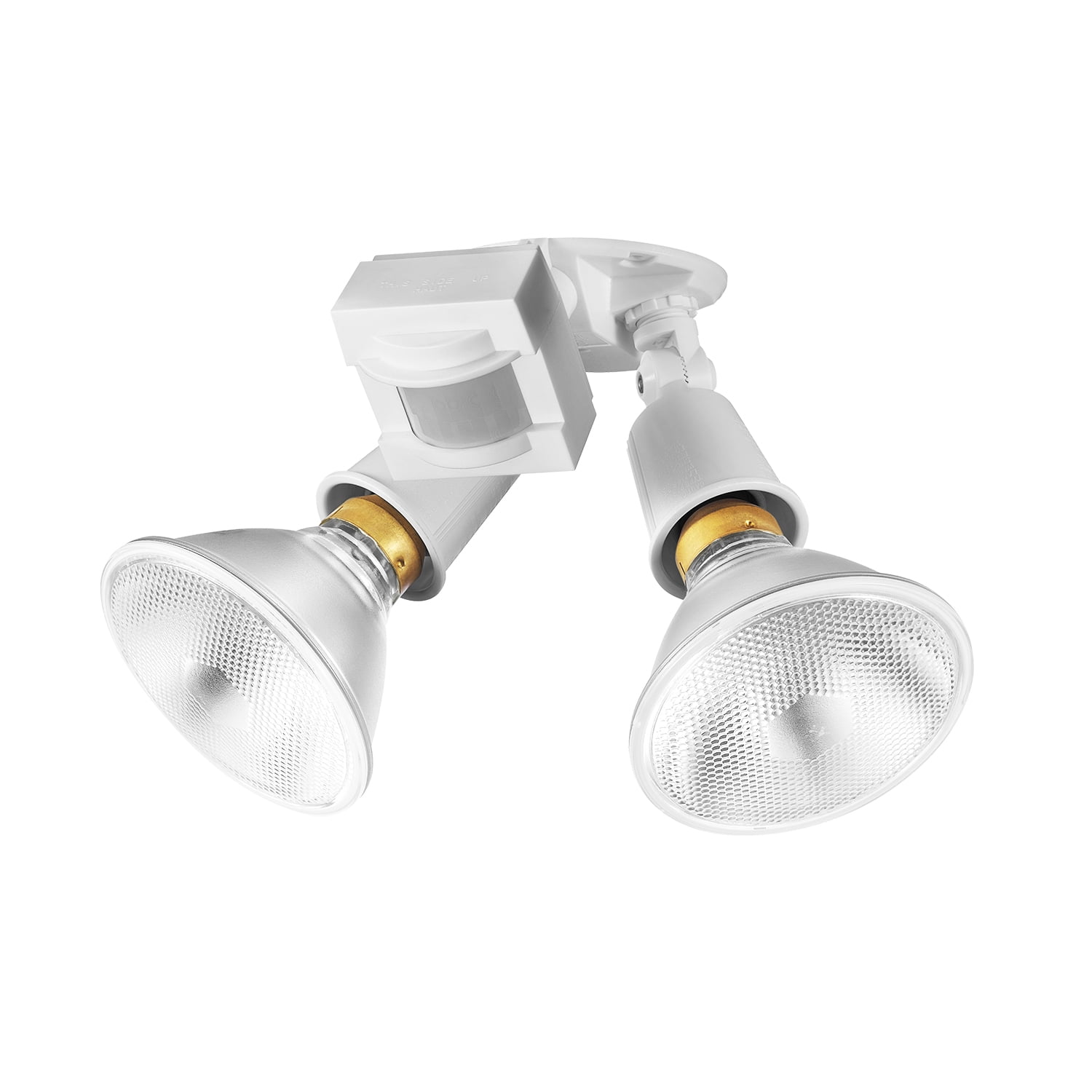 Globe Electric 240 W Twin Head Gray Hardwired Motion Sensor Security Flood Light, Bulbs Sold Separately