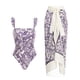 thumbnail image 1 of Traje de baño vintage de dos piezas para mujer con control de barriga Monokini Bikini Longuette Trajes de baño Tankini Set - Púrpura, 1 of 5