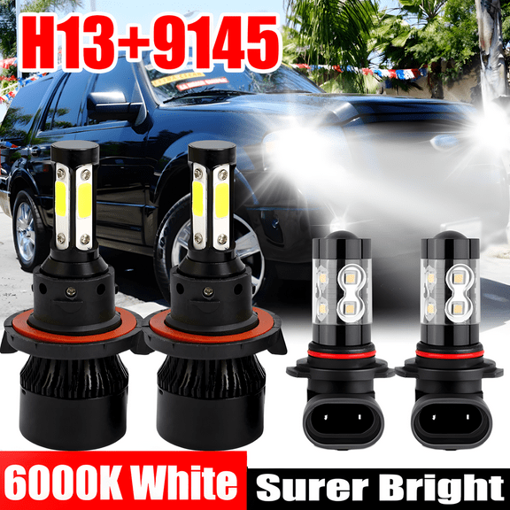 For Ford Expedition 2007-2014 LED Headlight Hi/Lo   Fog Light 4 Bulbs Combo kit