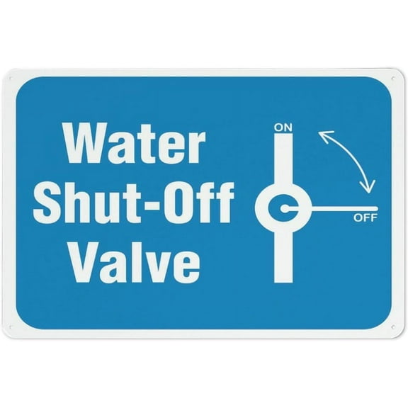 Water Shut Off Valve Sign Safe Sign, Signs Outdoor, 12 X 8 In, Sign For Home, Business, Driveway Alert
