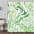 thumbnail image 2 of Aesthetic 70S Abstract Wavy Swirl Shower Curtain,Cute Sage Green Marble Bath Curtain, Modern Ombre Retro Boho Minimal Bathroom Accessories Groovy Teen Girls Bathroom Curtain Liner Set Hooks, 2 of 6