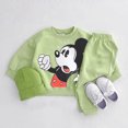 thumbnail image 1 of Tops con estampado de Mickey Mouse, pantalones sueltos para niños pequeños, sudaderas con capucha bonitas de nuevo estilo, 2 unid/set, disfraz Unisex para bebé, chándal verde, 1 of 2