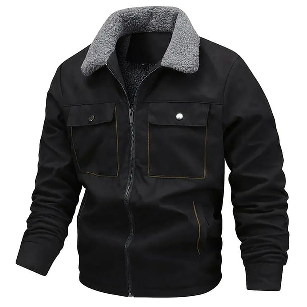 Ceisia Men's Fleece-Lined Suede-Like Workwear Jacket with Sherpa Collar Gift