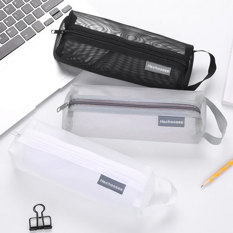 Simple Mesh Pencil Bag, Transparent Nylon Mesh Pencil Case, Large