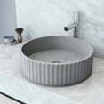 thumbnail image 2 of VIGO Windsor Modern Gray Concreto Stone 16 in. L x 16 in. W x 5 in. H Round Fluted Bathroom Vessel Sink, 2 of 10
