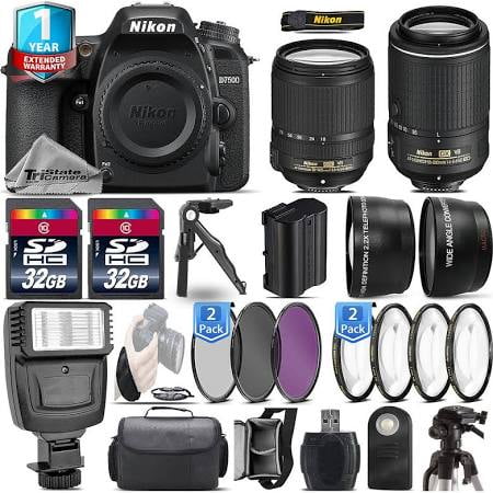 Nikon D7500 DSLR Camera with 18-140mm & 55-200mm VR II Lens Essential Bundle
