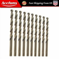 10Pc 1/16"-1/2" Cobalt Twist Drill Bit Set Hss M35 Jobber Length Metal Drill Bit