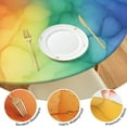 thumbnail image 4 of Colorful Tie Dye Cloud Shape Pattern Round Fitted Tablecloth with Elastic Edge,Dining Table Cover Waterproof,Outdoor Round Tablecloth for Camping,Dining,Indoor and Outdoor, 4 of 7