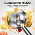 thumbnail image 2 of Handheld Immersion Blender with Stainless Steel Blades for Kitchen Food Mixing, Light Blue Stick Blender,Eu Plug White, 2 of 5