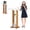 Transparent Walnut, variant on STICCIO Wood and Acrylic Podium Stand with Wheels, 46 in Walnut Pulpit for Churches, 24 x 19 in Clear Slanted Top Rolling Lectern for Classrooms