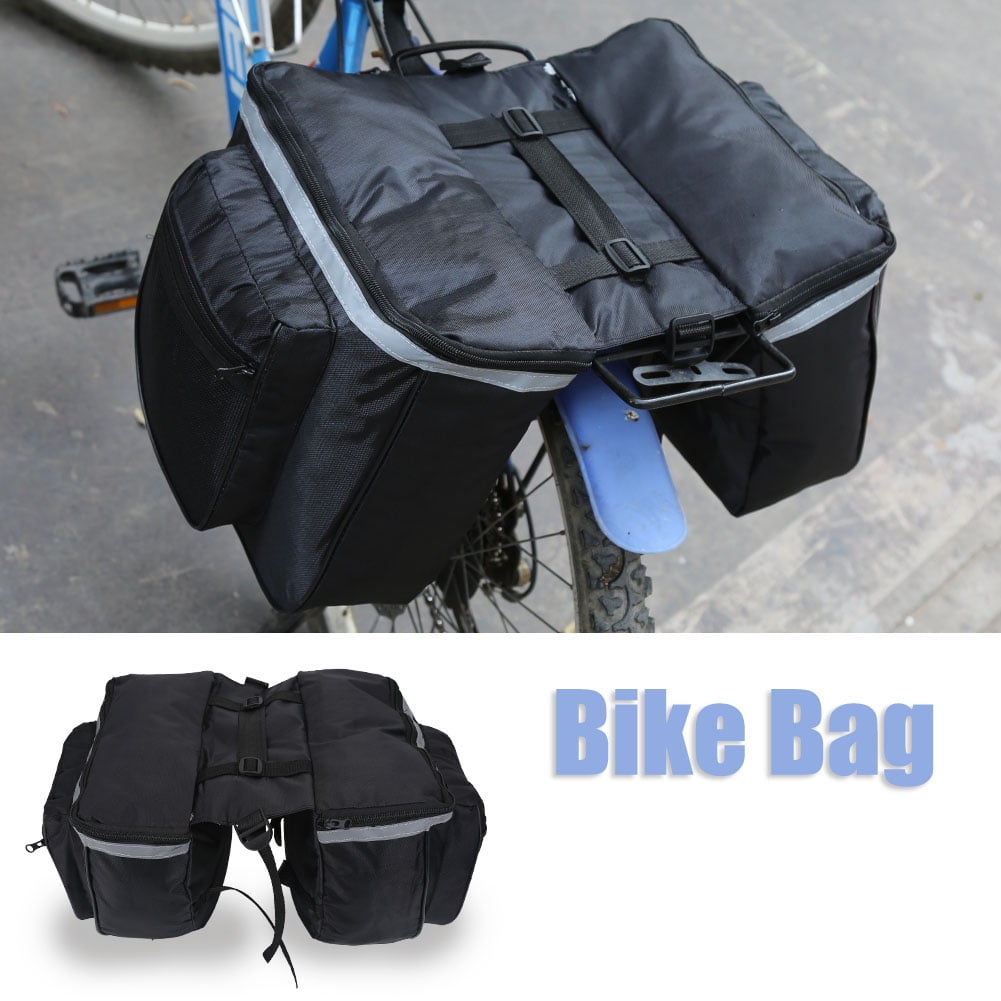 Qii lu Bike Bag,600D Waterproof Oxford Fabric Bike Waterproof Rear Storage Bag Bicycle Back RackPouches with Zipper for Cycling Accessory