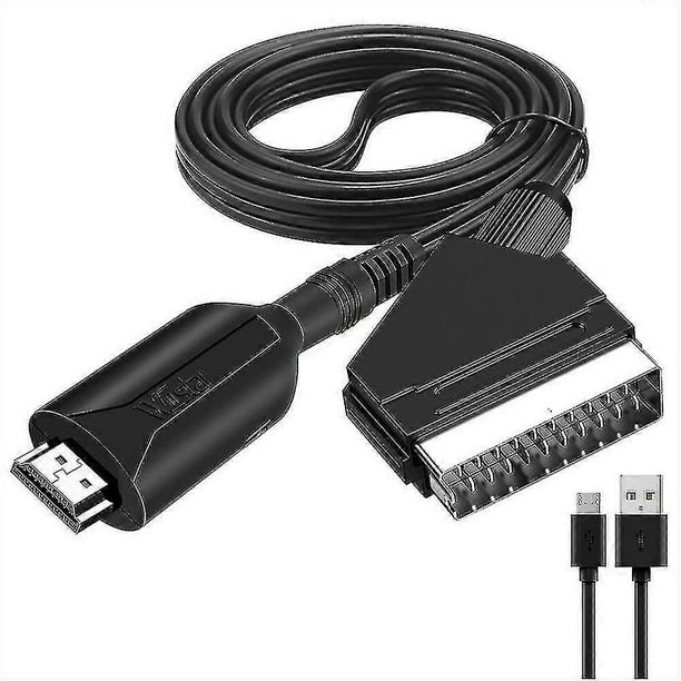 HDMI to SCART Converter 1M Cable for HD TV DVD Players, Signal Conversion Adapter with USB Power Support