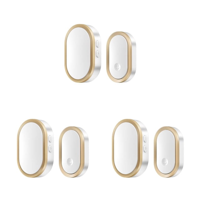 Matsuzay Timbre inalámbrico Luz indicadora ajustable Mute Door Bell Chimes Home Punch Free Safety para niños Enchufe de EE. UU.
