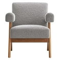 thumbnail image 5 of Armchair Accent Chair, Light Grey Gray, Fabric, Wood, Living Kitchen Cafe Bistro Hospitality Restaurant, Modern Contemporary HB36179, 5 of 9