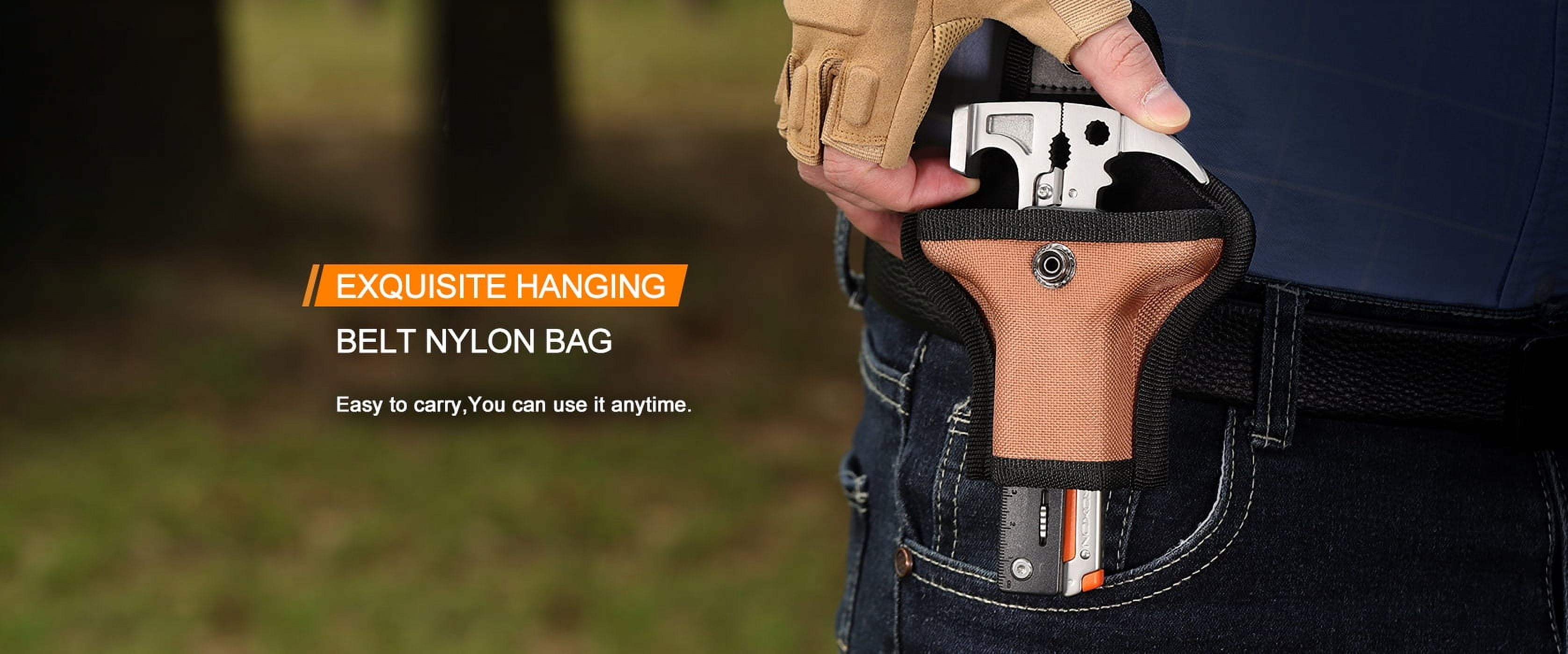17 in 1 Camping Hammer Foldable Multitool with Flint Stone, Replaceable Wire Cutters, Knife, Saw, Whistle, Bottle Opener