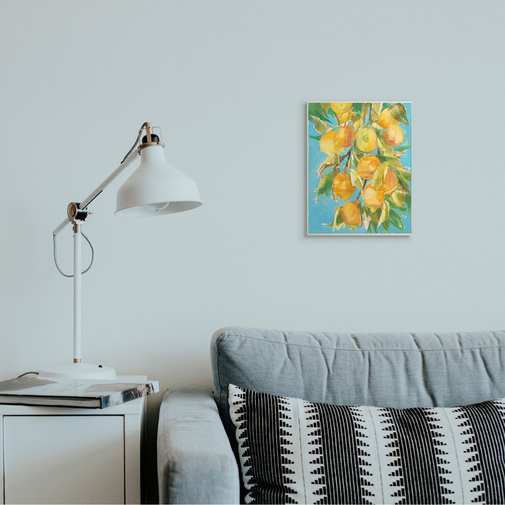 Stupell Industries Ripe Lemon Tree Distortion Yellow Blue Green Wall Plaque Design by Third and Wall