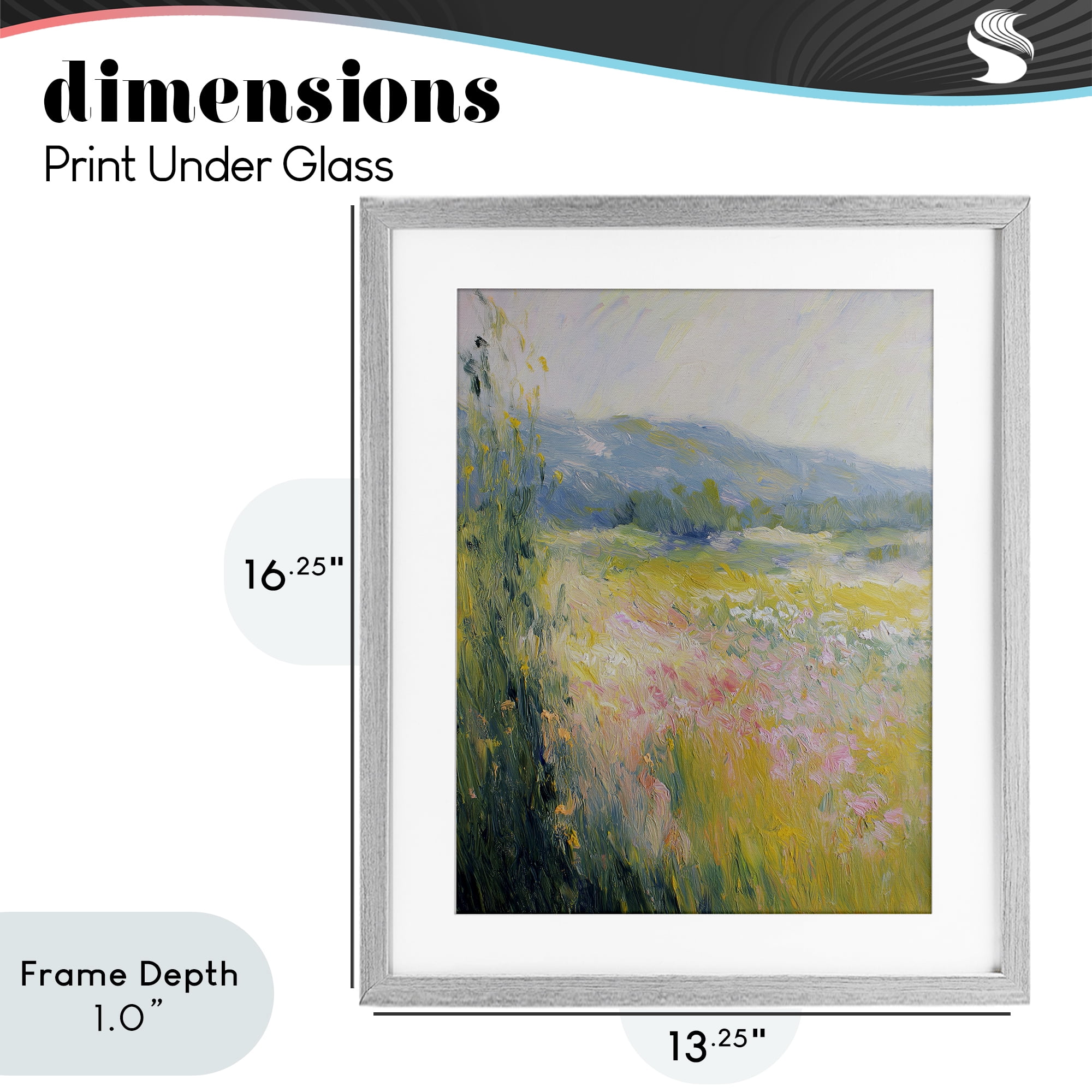 Stupell Industries Breeze Through The Blooms Gray Framed Print Under Glass, design by Svetlana Aleynikova