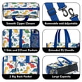 thumbnail image 3 of Teacher Tote Bag,Colorful Dinosaur and Leaf Pattern Teacher Utility Tote Bag,Large Work Tote Bags for Women with Multiple Pockets,Top Zipper Closure,13.8x10.6x6.7 Inch, 3 of 5