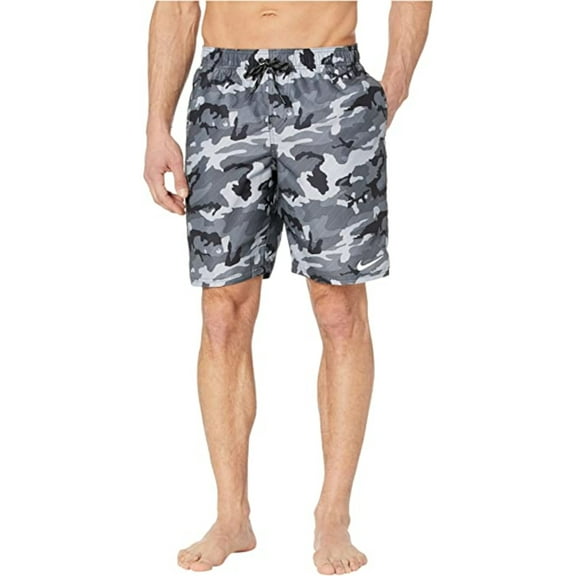 NIKE Mens Black Camouflage Athletic Fit Quick-Dry Swim Trunks M