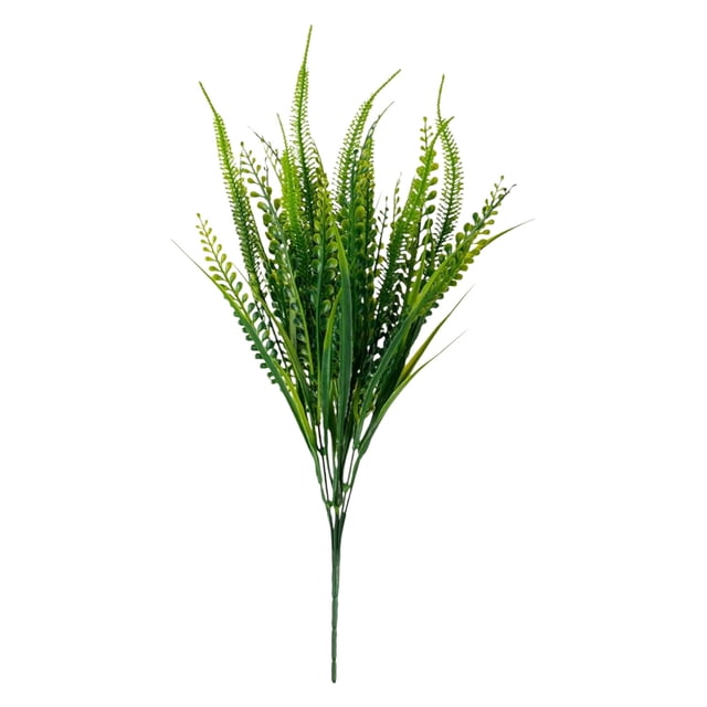 Artificial Plant Outdoor Fake Grass with Flowers UV Resistant Greenery Garden Porch Window Box Decorating