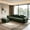 Green + Velvet + 3 Seat-1, variant on AUU Streamlined Design Modular 3-Seat L Shape Sectional Sofa with French Edge Piping, No Assembly Required, Velvet Fabric Couch with Throw Pillows and Movable Ottoman